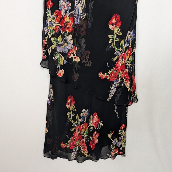 Vintage Eva Blue Floral Maxi Dress Beaded - Picture 4 of 11